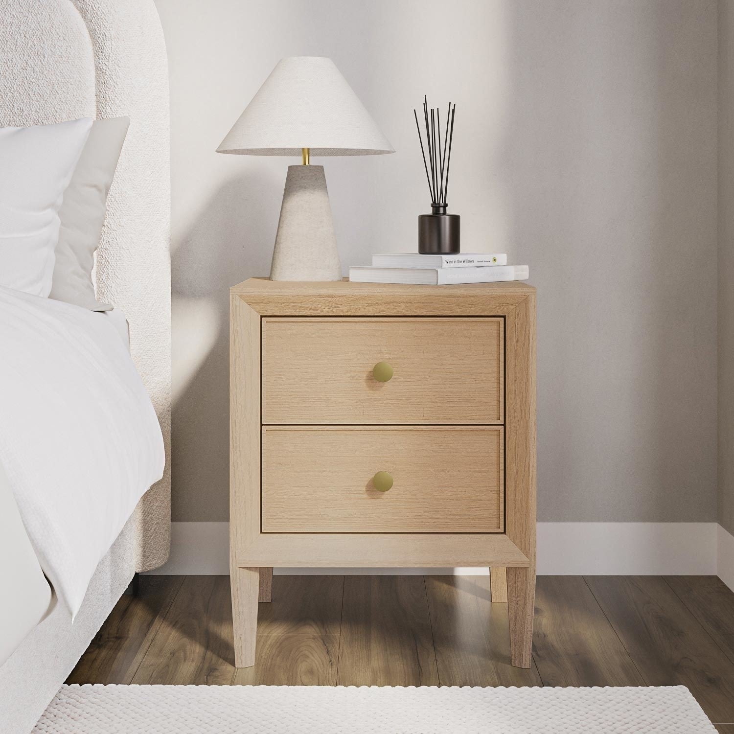 Wooden Bedside Table with Drawer